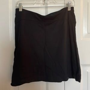 Black cotton A-line skirt LOFT